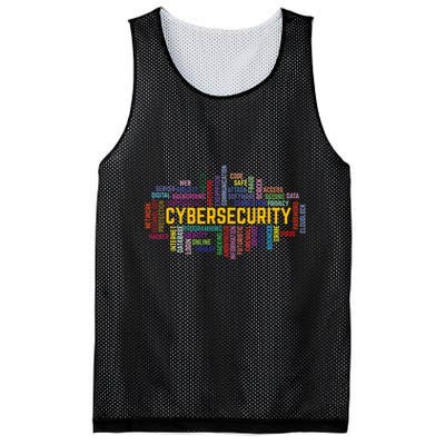 Cybersecurity Word Cloud Cyber Security Gift Cybersecurity Mesh Reversible Basketball Jersey Tank