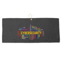 Cybersecurity Word Cloud Cyber Security Gift Cybersecurity Large Microfiber Waffle Golf Towel