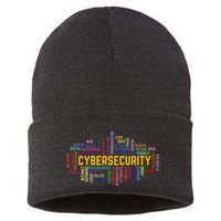 Cybersecurity Word Cloud Cyber Security Gift Cybersecurity Sustainable Knit Beanie