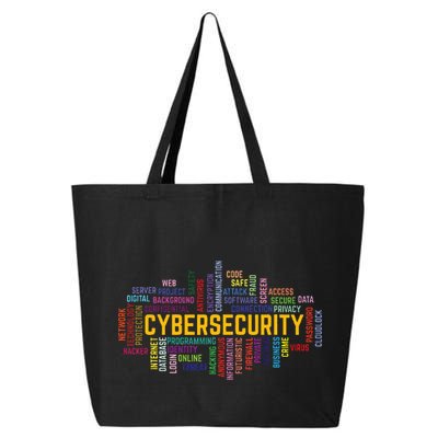 Cybersecurity Word Cloud Cyber Security Gift Cybersecurity 25L Jumbo Tote