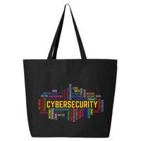Cybersecurity Word Cloud Cyber Security Gift Cybersecurity 25L Jumbo Tote