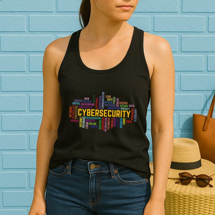 Cybersecurity Word Cloud Cyber Security Gift Cybersecurity Womens Tank Top