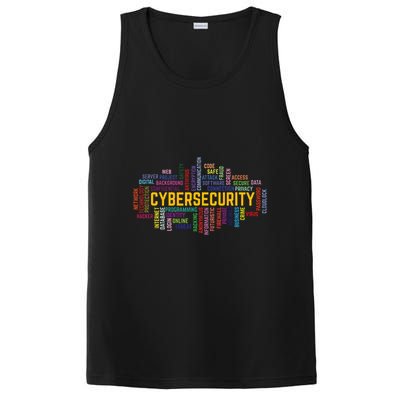 Cybersecurity Word Cloud Cyber Security Gift Cybersecurity PosiCharge Competitor Tank