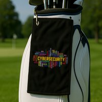 Cybersecurity Word Cloud Cyber Security Gift Cybersecurity Golf Towel