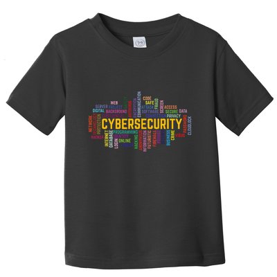 Cybersecurity Word Cloud Cyber Security Gift Cybersecurity Toddler T-Shirt