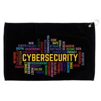 Cybersecurity Word Cloud Cyber Security Gift Cybersecurity Grommeted Golf Towel