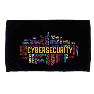 Cybersecurity Word Cloud Cyber Security Gift Cybersecurity Microfiber Hand Towel