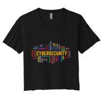Cybersecurity Word Cloud Cyber Security Gift Cybersecurity Crop Top