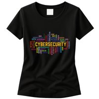 Cybersecurity Word Cloud Cyber Security Gift Cybersecurity Womens T-Shirt
