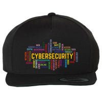 Cybersecurity Word Cloud Cyber Security Gift Cybersecurity Wool Snapback Cap