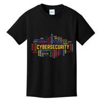 Cybersecurity Word Cloud Cyber Security Gift Cybersecurity Kids T-Shirt