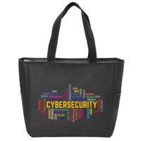 Cybersecurity Word Cloud Cyber Security Gift Cybersecurity Zip Tote Bag
