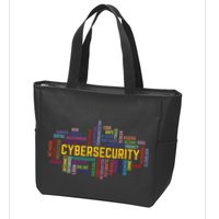 Cybersecurity Word Cloud Cyber Security Gift Cybersecurity Zip Tote Bag