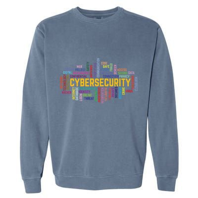 Cybersecurity Word Cloud Cyber Security Gift Cybersecurity Garment-Dyed Sweatshirt
