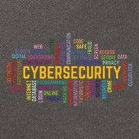 Cybersecurity Word Cloud Cyber Security Gift Cybersecurity Cotton Canvas Backpack