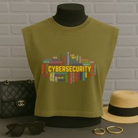 Cybersecurity Word Cloud Cyber Security Gift Cybersecurity Garment-Dyed Women's Muscle Tee
