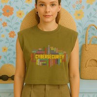 Cybersecurity Word Cloud Cyber Security Gift Cybersecurity Garment-Dyed Women's Muscle Tee