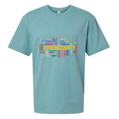 Cybersecurity Word Cloud Cyber Security Gift Cybersecurity Sueded Cloud Jersey T-Shirt