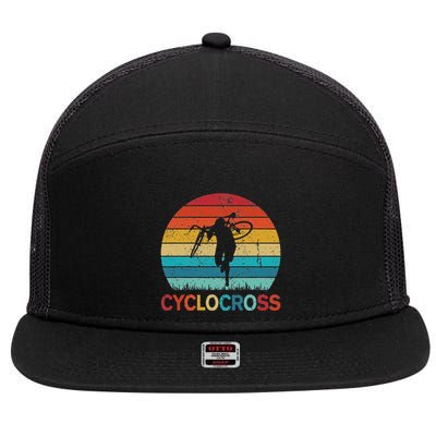Cyclocross With Cyclocross Bicycle 7 Panel Mesh Trucker Snapback Hat