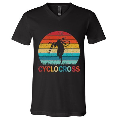 Cyclocross With Cyclocross Bicycle V-Neck T-Shirt