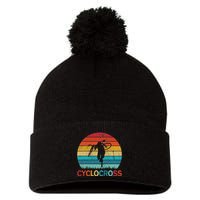 Cyclocross With Cyclocross Bicycle Pom Pom 12in Knit Beanie