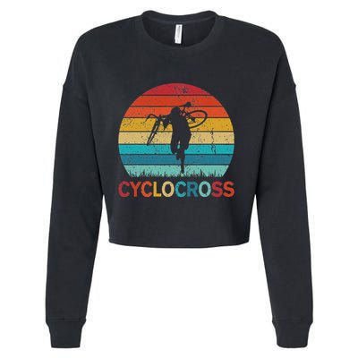 Cyclocross With Cyclocross Bicycle Cropped Pullover Crew