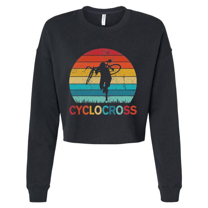 Cyclocross With Cyclocross Bicycle Cropped Pullover Crew