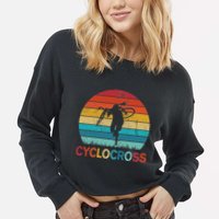 Cyclocross With Cyclocross Bicycle Cropped Pullover Crew