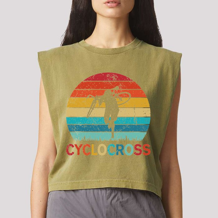 Cyclocross With Cyclocross Bicycle Garment-Dyed Women's Muscle Tee