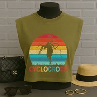 Cyclocross With Cyclocross Bicycle Garment-Dyed Women's Muscle Tee