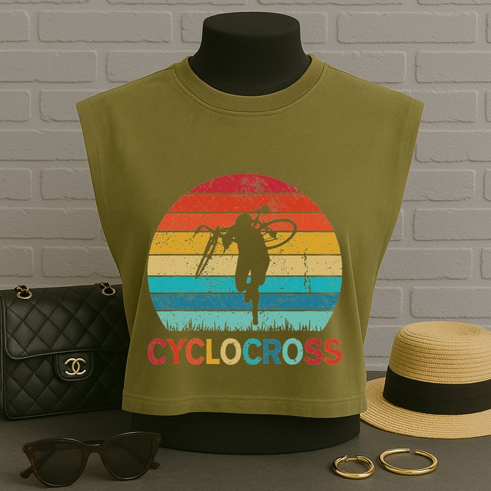 Cyclocross With Cyclocross Bicycle Garment-Dyed Women's Muscle Tee