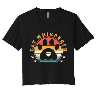 Cat Whisperer Cat Women's Crop Top Tee