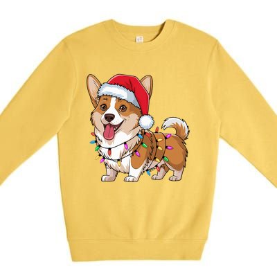 Cardigan Welsh Corgi Christmas Lights Xmas Dogs Gifts Premium Crewneck Sweatshirt