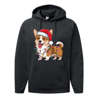 Cardigan Welsh Corgi Christmas Lights Xmas Dogs Gifts Performance Fleece Hoodie