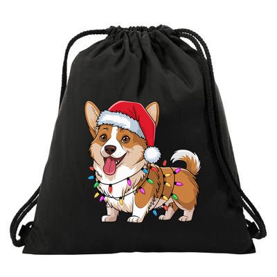 Cardigan Welsh Corgi Christmas Lights Xmas Dogs Gifts Drawstring Bag