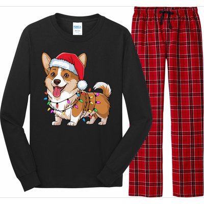 Cardigan Welsh Corgi Christmas Lights Xmas Dogs Gifts Long Sleeve Pajama Set