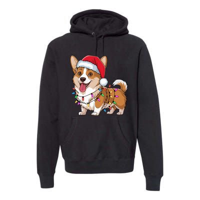 Cardigan Welsh Corgi Christmas Lights Xmas Dogs Gifts Premium Hoodie