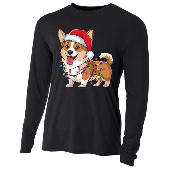 Cardigan Welsh Corgi Christmas Lights Xmas Dogs Gifts Cooling Performance Long Sleeve Crew