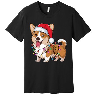 Cardigan Welsh Corgi Christmas Lights Xmas Dogs Gifts Premium T-Shirt