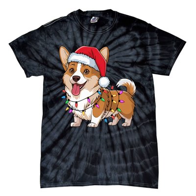 Cardigan Welsh Corgi Christmas Lights Xmas Dogs Gifts Tie-Dye T-Shirt