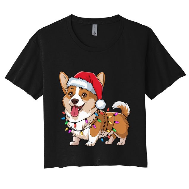 Cardigan Welsh Corgi Christmas Lights Xmas Dogs Gifts Crop Top