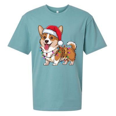 Cardigan Welsh Corgi Christmas Lights Xmas Dogs Gifts Sueded Cloud Jersey T-Shirt