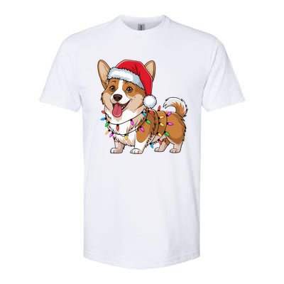 Cardigan Welsh Corgi Christmas Lights Xmas Dogs Gifts Softstyle CVC T-Shirt