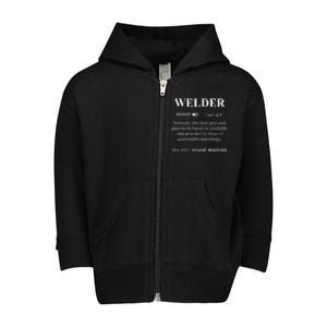 Cool Welder Definition Funny Noun Welding Welders Gift Men Toddler Zip Fleece Hoodie