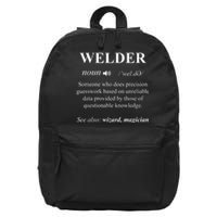 Cool Welder Definition Funny Noun Welding Welders Gift Men 16 in Basic Backpack