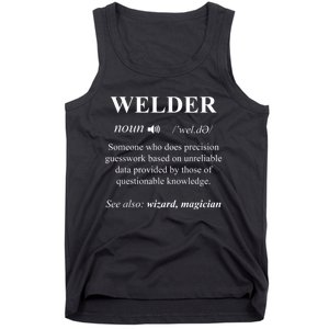 Cool Welder Definition Funny Noun Welding Welders Gift Men Tank Top