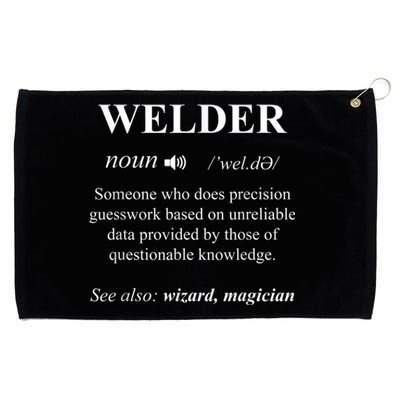 Cool Welder Definition Funny Noun Welding Welders Gift Men Grommeted Golf Towel