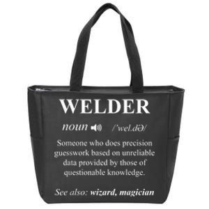 Cool Welder Definition Funny Noun Welding Welders Gift Men Zip Tote Bag