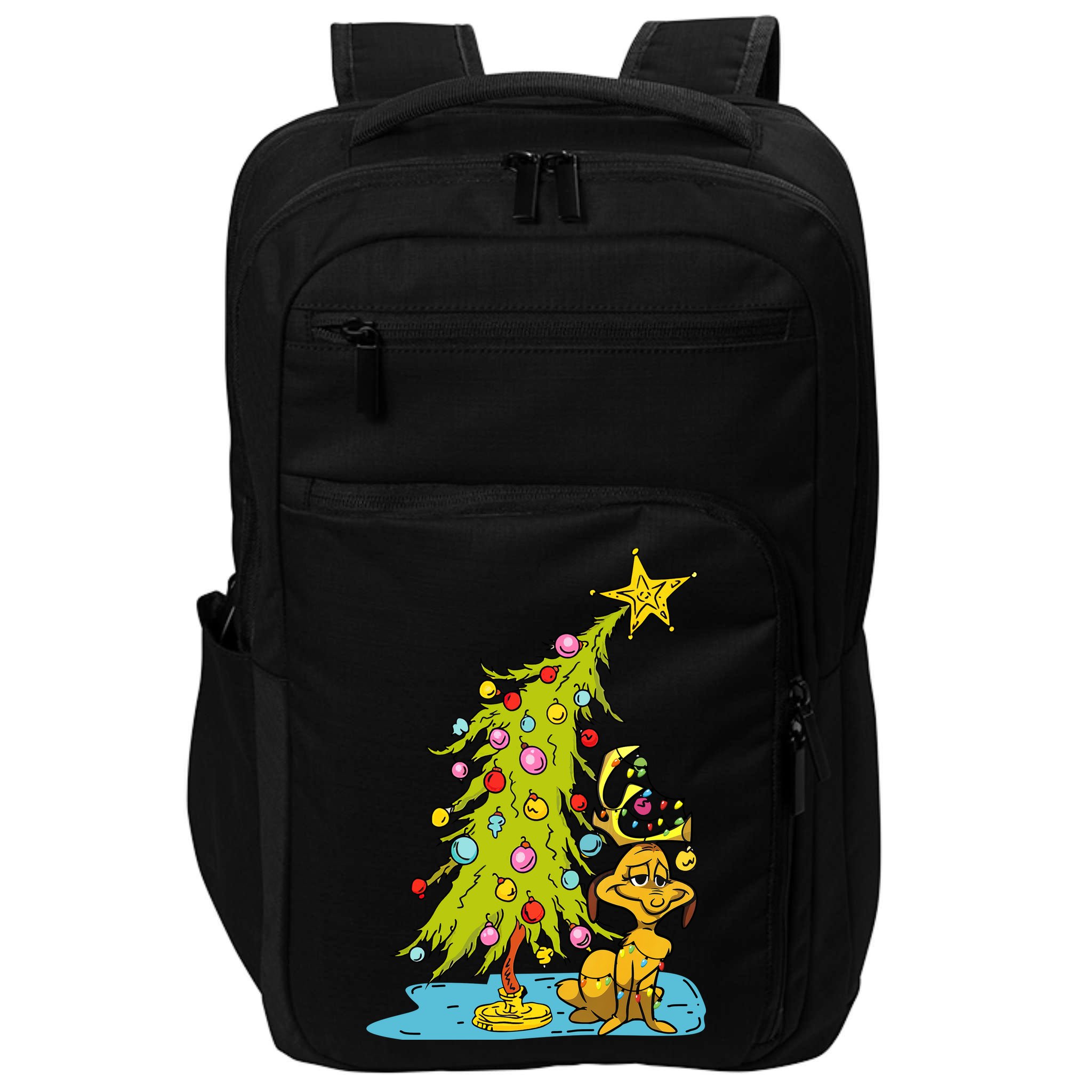 Christmas With Dog Max And Whoville Tree Dog Christmas Lights Impact Tech Backpack