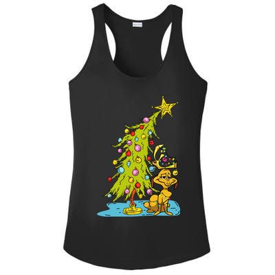 Christmas With Dog Max And Whoville Tree Dog Christmas Lights Ladies PosiCharge Competitor Racerback Tank